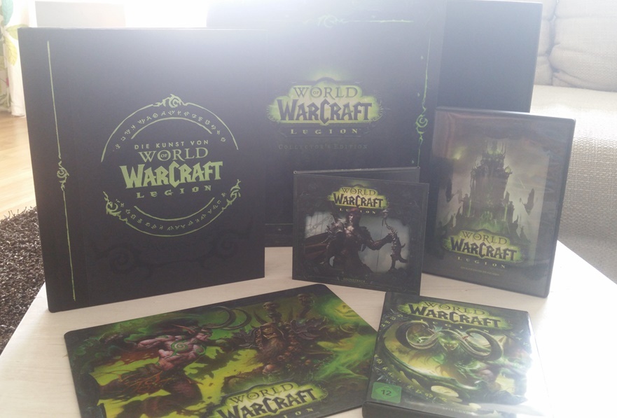 ausgepackte World of Warcraft Legion Collectors Edition